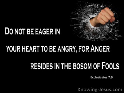 Ecclesiastes 7:9 Anger Resides In The Bosom Of Fools (black)